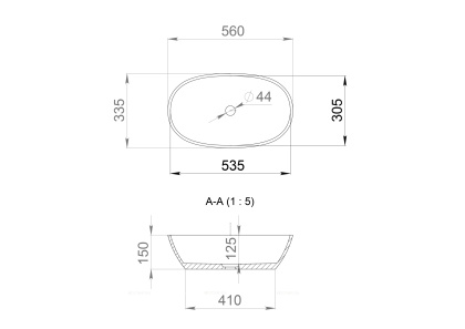 Раковина Salini CALLISTA 106 1101106GRF S-Sense покраска по RAL полностью, накладная, глянцевая