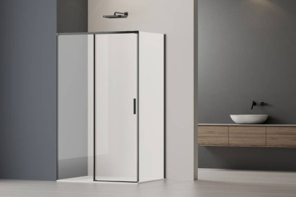 Душевой уголок Soft 2 VSR-3SO28010CLB, 1000*800, черный, стекло прозрачное