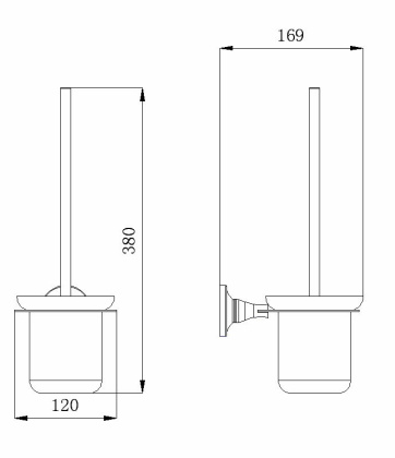 Ёрш для туалета RUSH Corsica, 38х12х16 см, хром, CO42710
