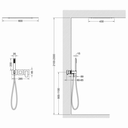 Душевая система Timo Selene SX-2129/17SM скрытого монтажа, золото матовое
