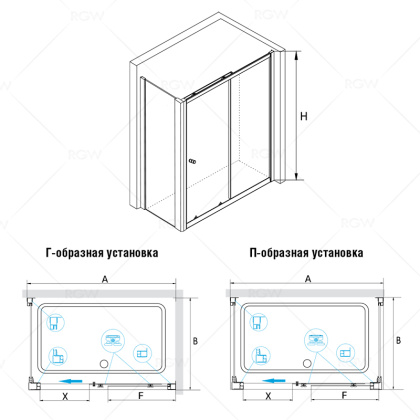 Душевой уголок RGW CL-45, 04094507-11, 100 х 70 x 185 см, дверь раздвижная, стекло прозрачное, хром