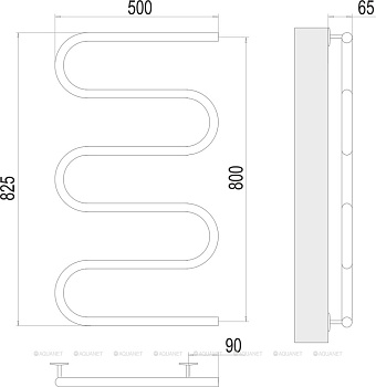 Полотенцесушитель Terminus Электро 25 Ш-обр 500х800 