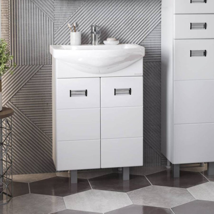 Тумба Onika Балтика 70 напольная, белая, с корзиной (ум. Балтика 70)