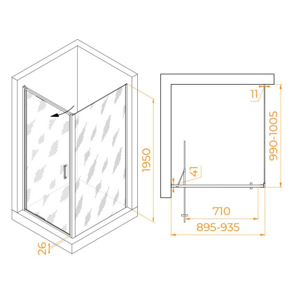 Душевой уголок  90*100*195 RGW SV-145B (SV-05B + Z-050-2B) Прямоуг./Чёрный/Прозрачное/8 мм (Easy) Душевой уголок  90*100*195 RGW SV-145B (SV-05B + Z-050-2B) Прямоуг./Чёрный/Прозрачное/8 мм (Easy)