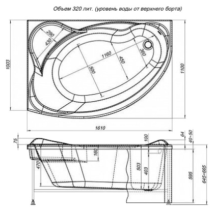 Акриловая ванна Aquanet Jamaica 160х100 L 203986