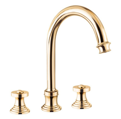 APHRODITE-BLS2-A-01-O Смеситель на раковину на три отверстия, высокий с донным клапаном, исполнение хром, ручки Куб