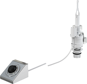 Кнопка пневматического смыва на расстоянии – ножное управление, металл, монтаж: на стену