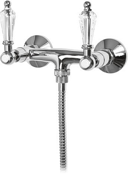 DIAMOND-DS-01-Sw-N Смеситель для душа Исполнение: Хром, Ручки: Swarovski Nero  DIAMOND-DS-01-Sw-N Смеситель для душа Исполнение: Хром, Ручки: Swarovski Nero