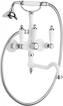 FIRST-VDF-02-M Смеситель для ванны с поворотным изливом и ручным душем Исполнение: Бронза, Ручки: Металл 