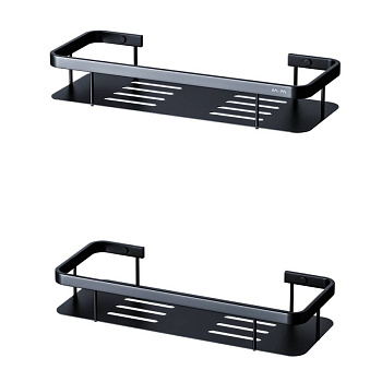 Полка для душа Sense L прямая двухъярусная, 5,8х34,5х12,8 см, черная, A7453222