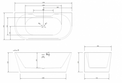 Акриловая ванна Abber 170х80 AB9296-1.7 Акриловая ванна Abber 170х80 AB9296-1.7