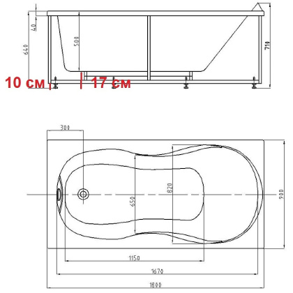 Акриловая ванна Акватек Мартиника 180х90 MAR180-0000053