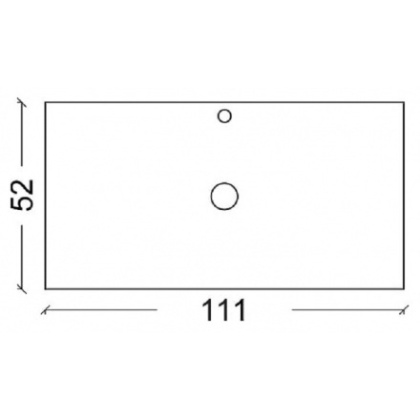 Столешница Solid Glass белая прямая 111*52см Столешница Solid Glass белая прямая 111*52см