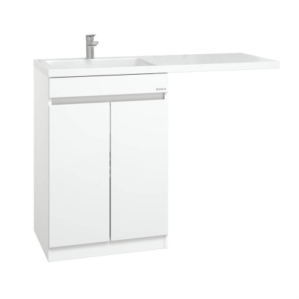 Тумба Onika Милтон Нова 58 напольная под стиральную машину, белая (ум. Kamilla 120/Марсал 120)