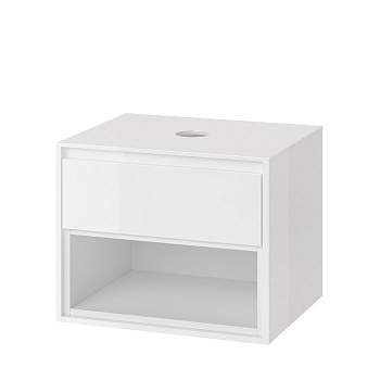 Тумба под накладную раковину EXCELLENT Tuto 60 см (белый/белый), 1 ящик
