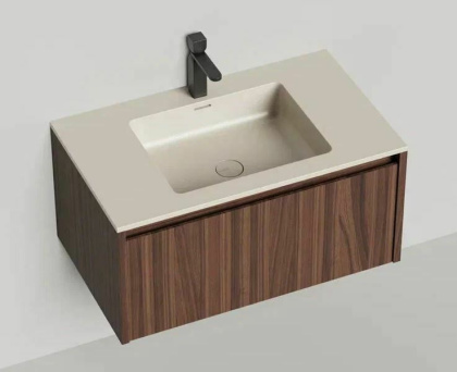 Подвесная тумба Domino 800, шпон, гладкий фасад, Onda Plus