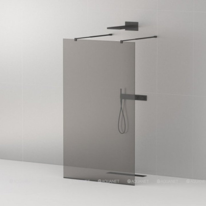 LIBERTA-L-2-100-GR-Cr Душевая перегородка с возможностью двустороннего входа, стекло графит, профиль хром, 1000x1950 мм