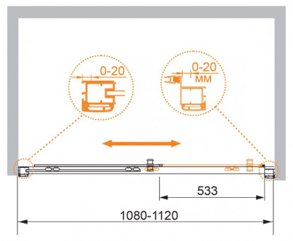 ANIMA-W-BF-1-150-C-Cr Душевая дверь