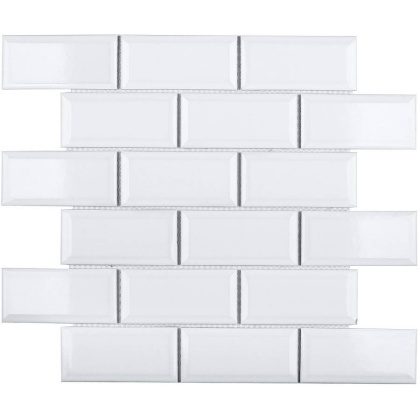 Керамическая мозаика, Metro White Glossy 45х95, Brick & Metro Керамическая мозаика, Metro White Glossy 45х95, Brick & Metro