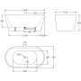 Акриловая ванна без перелива BELBAGNO BB71-1500-W0, 1500x750x600