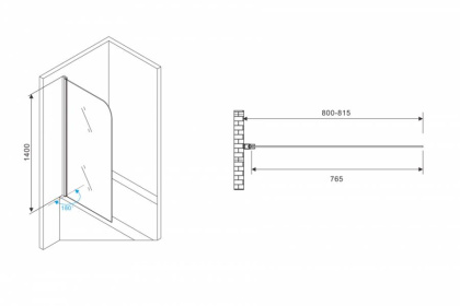 Шторка на ванну ABBER Ewiges Wasser AG52080B
