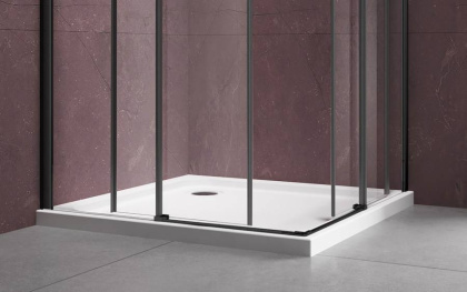 Душевой уголок Dice VSS-4D900CLB, 900*900, черный, стекло прозрачное Душевой уголок Dice VSS-4D900CLB, 900*900, черный, стекло прозрачное