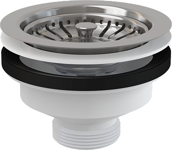 Донный клапан сифона для мойки 6/4" с нержавеющей peшeткой DN115