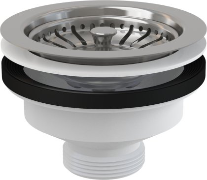 Донный клапан сифона для мойки 6/4" с нержавеющей peшeткой DN115