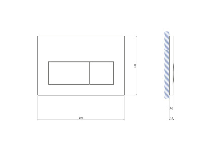 Кнопка PRESTO для LINK PRO_VECTOR_LINK_HI-TEC пластик хром глянцевый