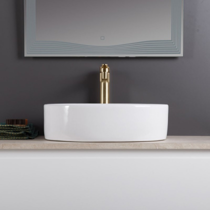 Раковина керамическая накладная, овальная BB1049