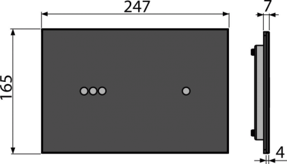 Кнопка управления бесконтактная для скрытых систем инсталляции с подсветкой, стекло-черный