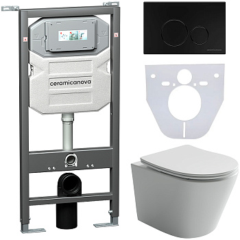 Сет 4 в 1 Инсталляция с кнопкой+унитаз+шумоизоляция