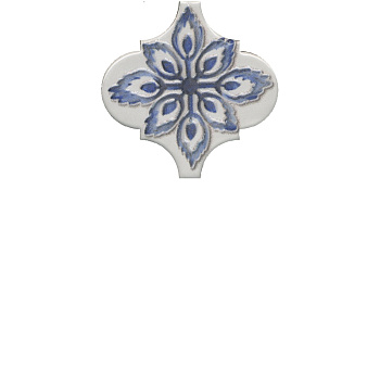 Декор VT\A319\65000 Арабески Майолика белый/синий/голубой (6,5см*6,5см*7мм) (26шт/0,11м2) орнамент, шт