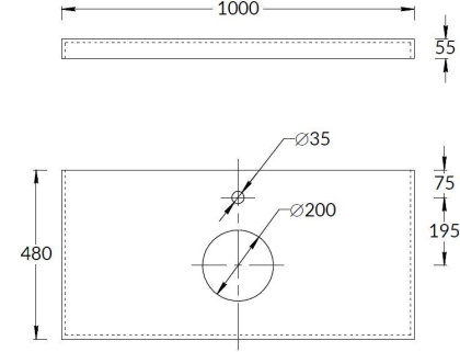 Столешница из керамогранита Роверелла 100x48, темно-серая, CN100.DL501320R Столешница из керамогранита Роверелла 100x48, темно-серая, CN100.DL501320R