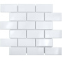 Керамическая мозаика Brick White Glossy 45x95, Brick & Metro