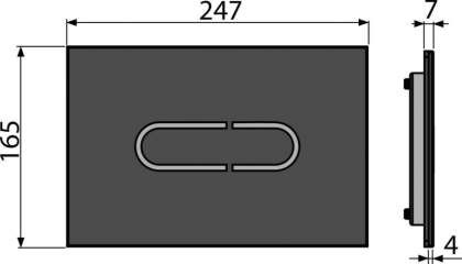 Кнопка управления бесконтактная для скрытых систем инсталляции с подсветкой, стекло-черный
