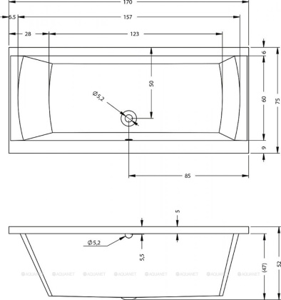 Акриловая ванна RIHO JULIA 170x75