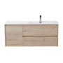 Тумба с раковиной подвесная с двумя ящиками и одной дверцей BelBagno KRAFT 100 Rovere Nebrasca Nature правая, раковина белая Тумба с раковиной подвесная с двумя ящиками и одной дверцей BelBagno KRAFT 100 Rovere Nebrasca Nature правая, раковина белая