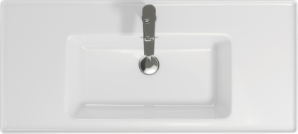 Прямоугольная тонкостенная мебельная раковина CREA с отверстием под смеситель, размером 100 см.