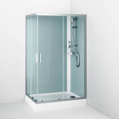 W90C-404-12080MT Gem кабина душевая 120x80, прямоугольная, профиль матовый Хром, стекло прозрачное