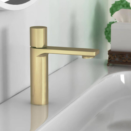 Смеситель для раковины Vogue VBF-4V3BG, брашированное золото