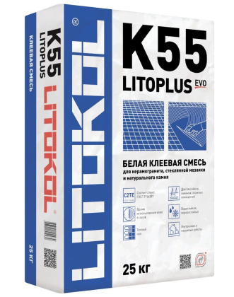 Клей цементный С2 TE LITOPLUS K55 25кг Клей цементный С2 TE LITOPLUS K55 25кг