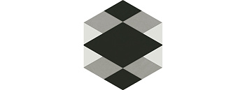 Декор 6 VT\A289\SG1010 Кальсада Черный/Белый/Серый (12см*10,4см*7мм) (45шт/0,561м2) Шестиугольник, шт