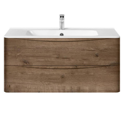 База под раковину Paola 1000 подвесная, 2 выкатных ящика soft close, V.Oak