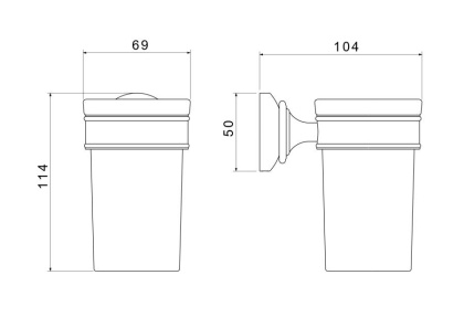 Стакан с держателем AQUATEK, матовый черный AQ4527MB КЛАССИК