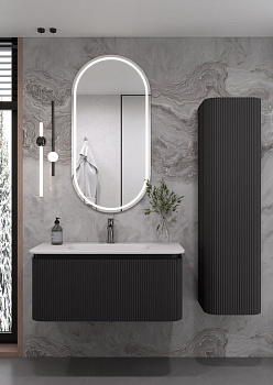 OVALE 1 полка рифленая 100CM АНТРАЦИТ тумба + раковина OV1110101-100 Boheme OVALE 1 полка рифленая 100CM АНТРАЦИТ тумба + раковина OV1110101-100 Boheme