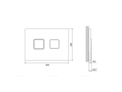 Кнопка ACCENTO SQUARE пневматическая пластик черный матовый                                                                                                                                                                                                    