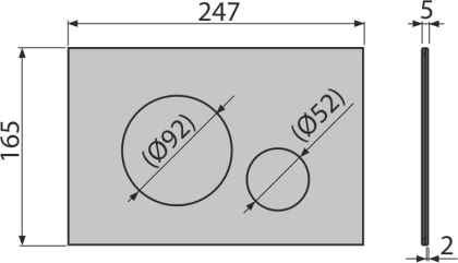 Кнопка управления для скрытых систем инсталляции, нержавеющая сталь-полумат/глянец