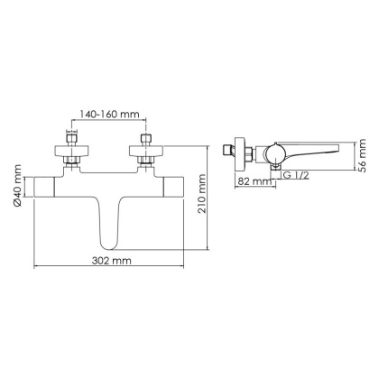 Elbe 7411 Thermo Термостатический смеситель для ванны