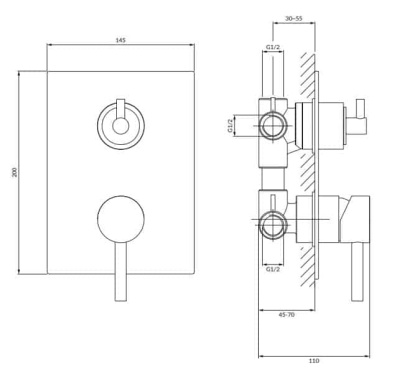 Смеситель для душа скрытого монтажа OMNIRES Y Y1237_KCR (хром) Смеситель для душа скрытого монтажа OMNIRES Y Y1237_KCR (хром)